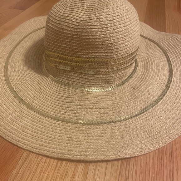 J. Crew Sun Hat with Gold Sequin Embellishments - Picture 2 of 6